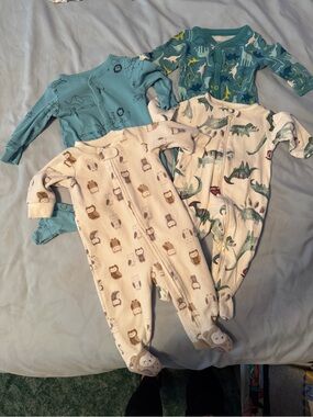 Carter's Baby Footed One-Piece Pajamas - Teal, Aqua, Cream, Light Blue